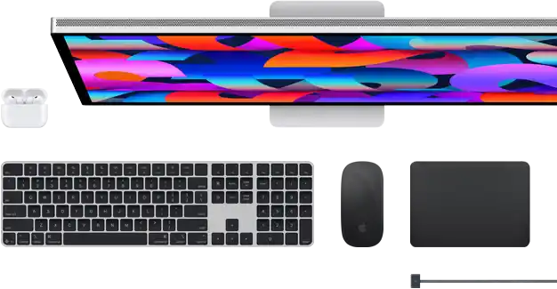 Mac Zubehör: AirPods, Studio Display, Magic Keyboard, Magic Mouse, Magic Trackpad, MagSafe Ladekabel