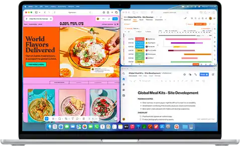 MacBook Air mit mehreren geöffneten Apps