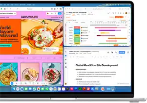 MacBook Air mit mehreren geöffneten Apps