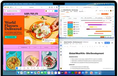 MacBook Air mit mehreren geöffneten Apps