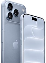 iPhone, Farbe Polar (Hellblau), Rückansicht mit Ceramic Shield, Dreifach-Kamera-System